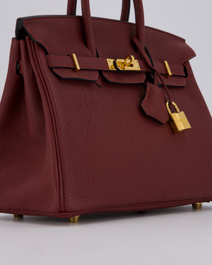Hermès Birkin 25 Retourne Bag in Rouge H Togo Leather with Gold Hardware