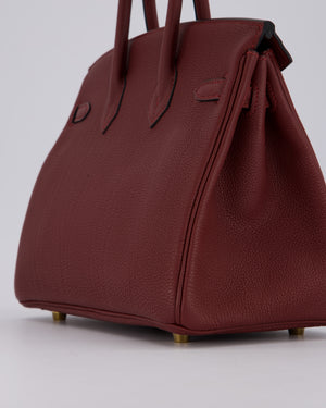 Hermès Birkin 25 Retourne Bag in Rouge H Togo Leather with Gold Hardware