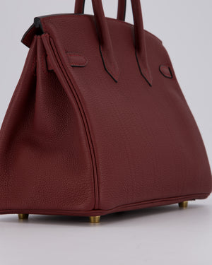 Hermès Birkin 25 Retourne Bag in Rouge H Togo Leather with Gold Hardware