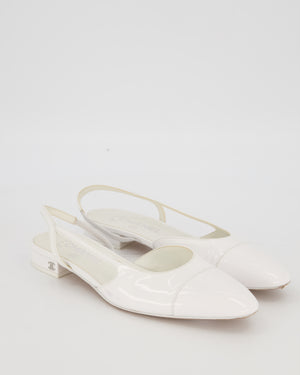 Chanel Classic White Slingback Pumps Size EU 39C