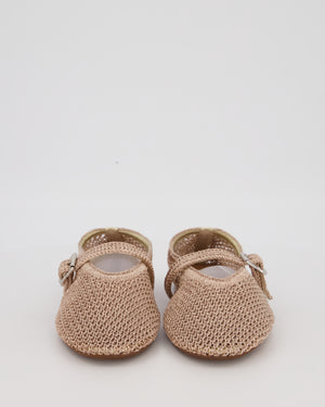Alaia Rose Gold Mesh Ballet Flat Size EU 39