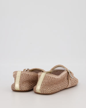 Alaia Rose Gold Mesh Ballet Flat Size EU 39