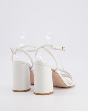 Gianvito Rossi White Leather Strappy Heeled Sandals Size EU 40.5