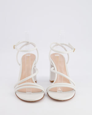 Gianvito Rossi White Leather Strappy Heeled Sandals Size EU 40.5