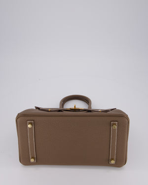 *HOT* Hermès Birkin 30 Retourne Bag in Etoupe Togo Leather with Gold Hardware