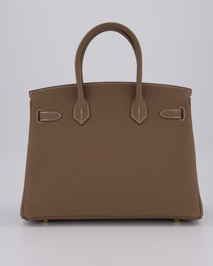 *HOT* Hermès Birkin 30 Retourne Bag in Etoupe Togo Leather with Gold Hardware