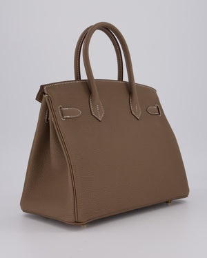 *HOT* Hermès Birkin 30 Retourne Bag in Etoupe Togo Leather with Gold Hardware