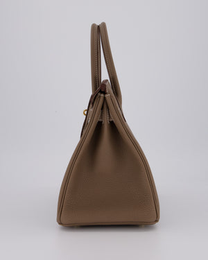 *HOT* Hermès Birkin 30 Retourne Bag in Etoupe Togo Leather with Gold Hardware