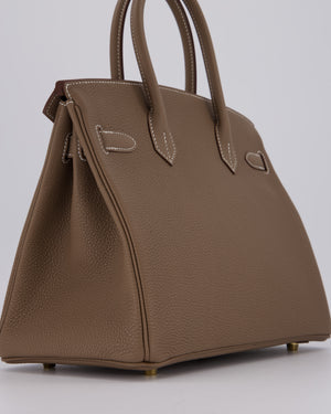 *HOT* Hermès Birkin 30 Retourne Bag in Etoupe Togo Leather with Gold Hardware