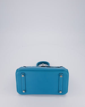Hermès Birkin 25 Bag in Bleu Mykonos Swift Leather with Palladium Hardware