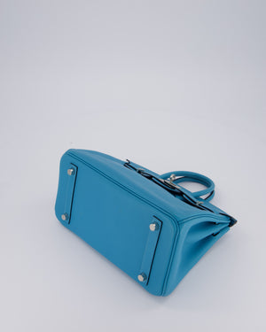 Hermès Birkin 25 Bag in Bleu Mykonos Swift Leather with Palladium Hardware