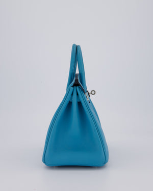 Hermès Birkin 25 Bag in Bleu Mykonos Swift Leather with Palladium Hardware
