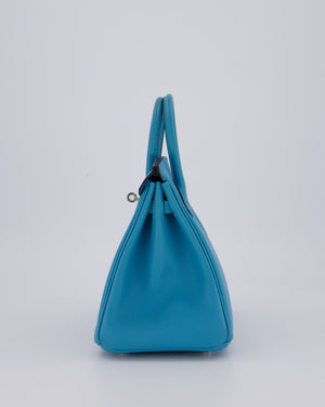 Hermès Birkin 25 Bag in Bleu Mykonos Swift Leather with Palladium Hardware