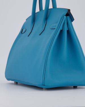 Hermès Birkin 25 Bag in Bleu Mykonos Swift Leather with Palladium Hardware