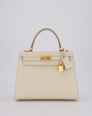Hermès Kelly 25 Sellier Bag in Craie Epsom Leather with Gold Hardware&nbsp;
