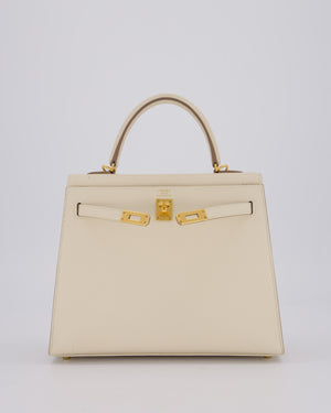 Hermès Kelly 25 Sellier Bag in Craie Epsom Leather with Gold Hardware&nbsp;