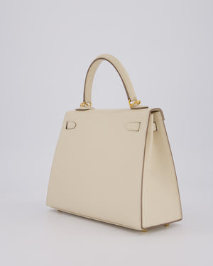 Hermès Kelly 25 Sellier Bag in Craie Epsom Leather with Gold Hardware&nbsp;