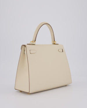 Hermès Kelly 25 Sellier Bag in Craie Epsom Leather with Gold Hardware&nbsp;