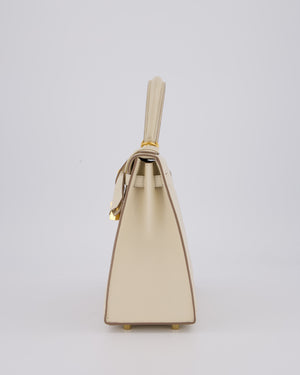 Hermès Kelly 25 Sellier Bag in Craie Epsom Leather with Gold Hardware&nbsp;