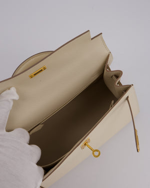 Hermès Kelly 25 Sellier Bag in Craie Epsom Leather with Gold Hardware&nbsp;