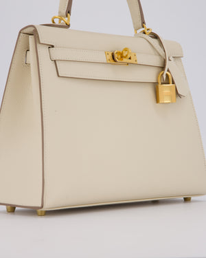 Hermès Kelly 25 Sellier Bag in Craie Epsom Leather with Gold Hardware&nbsp;