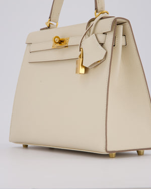 Hermès Kelly 25 Sellier Bag in Craie Epsom Leather with Gold Hardware&nbsp;
