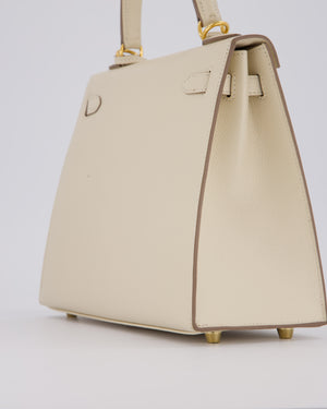 Hermès Kelly 25 Sellier Bag in Craie Epsom Leather with Gold Hardware&nbsp;