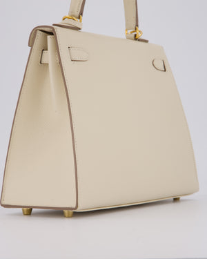 Hermès Kelly 25 Sellier Bag in Craie Epsom Leather with Gold Hardware&nbsp;