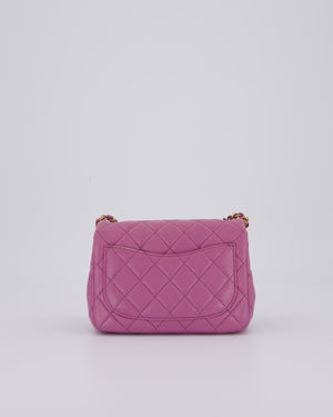 Chanel Purple Pearl Crush Mini Flap Bag In Lambskin Leather With Brushed Gold Hardware