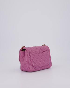 Chanel Purple Pearl Crush Mini Flap Bag In Lambskin Leather With Brushed Gold Hardware
