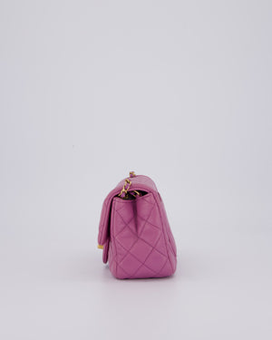 Chanel Purple Pearl Crush Mini Flap Bag In Lambskin Leather With Brushed Gold Hardware