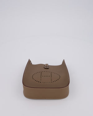 Hermès Mini Evelyne Sellier Bag in Etoupe Epsom Leather with Palladium Hardware