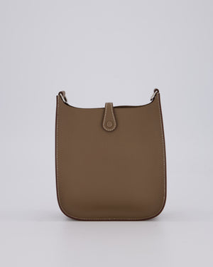 Hermès Mini Evelyne Sellier Bag in Etoupe Epsom Leather with Palladium Hardware