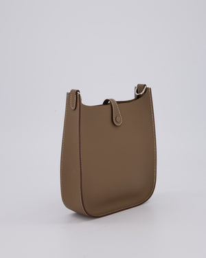 Hermès Mini Evelyne Sellier Bag in Etoupe Epsom Leather with Palladium Hardware