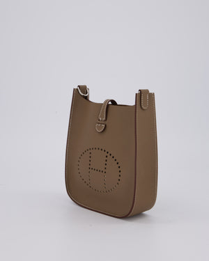Hermès Mini Evelyne Sellier Bag in Etoupe Epsom Leather with Palladium Hardware
