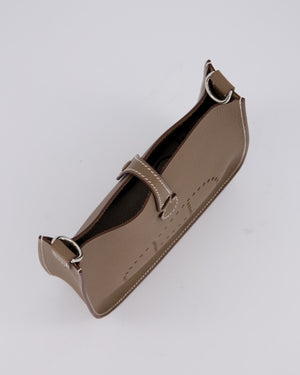 Hermès Mini Evelyne Sellier Bag in Etoupe Epsom Leather with Palladium Hardware
