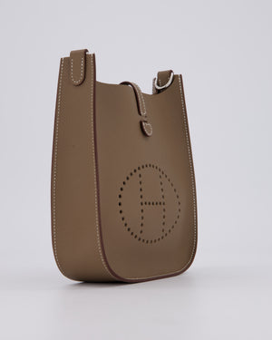 Hermès Mini Evelyne Sellier Bag in Etoupe Epsom Leather with Palladium Hardware
