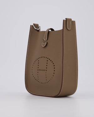 Hermès Mini Evelyne Sellier Bag in Etoupe Epsom Leather with Palladium Hardware