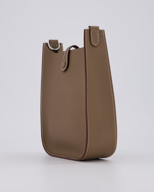 Hermès Mini Evelyne Sellier Bag in Etoupe Epsom Leather with Palladium Hardware