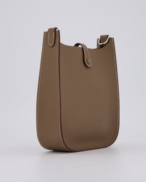 Hermès Mini Evelyne Sellier Bag in Etoupe Epsom Leather with Palladium Hardware