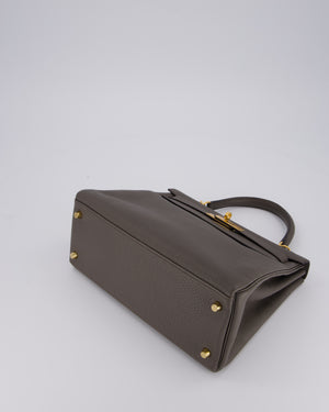 Hermès Kelly 28 Retourne Bag in Gris Etain Togo Leather with Gold Hardware