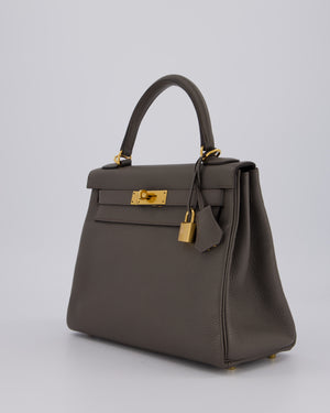 Hermès Kelly 28 Retourne Bag in Gris Etain Togo Leather with Gold Hardware