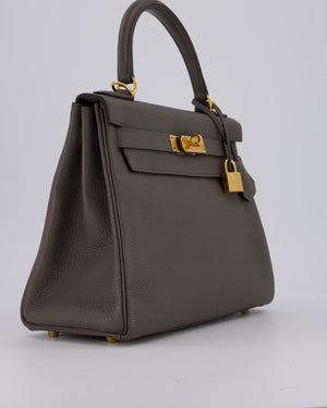 Hermès Kelly 28 Retourne Bag in Gris Etain Togo Leather with Gold Hardware