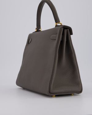 Hermès Kelly 28 Retourne Bag in Gris Etain Togo Leather with Gold Hardware