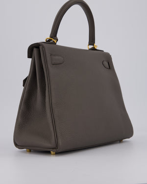 Hermès Kelly 28 Retourne Bag in Gris Etain Togo Leather with Gold Hardware
