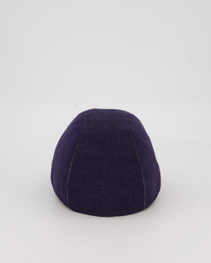 Hermes Manon Glenan Cap in Navy With Polished Palladium Glenan Detail Size 58