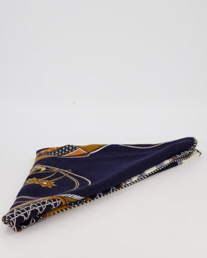 Hermès Les Voitures á Transformation Triangle Géant Twill in Navy, Cream and Brown 188cm x 94cm