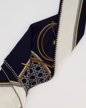 Hermès Les Voitures á Transformation Triangle Géant Twill in Navy, Cream and Brown 188cm x 94cm