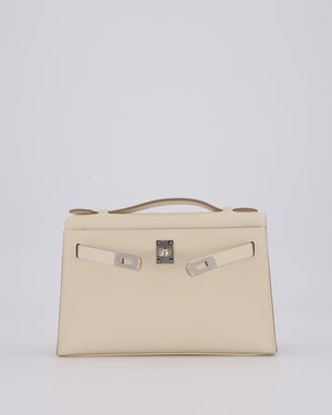 *SUPER RARE* Hermès Kelly Pochette in Craie Swift Leather with Palladium Hardware
