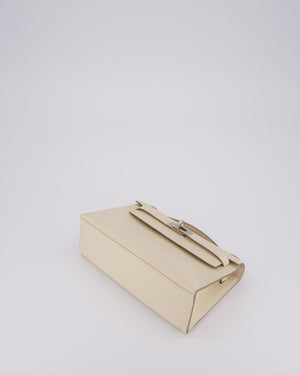 *SUPER RARE* Hermès Kelly Pochette in Craie Swift Leather with Palladium Hardware